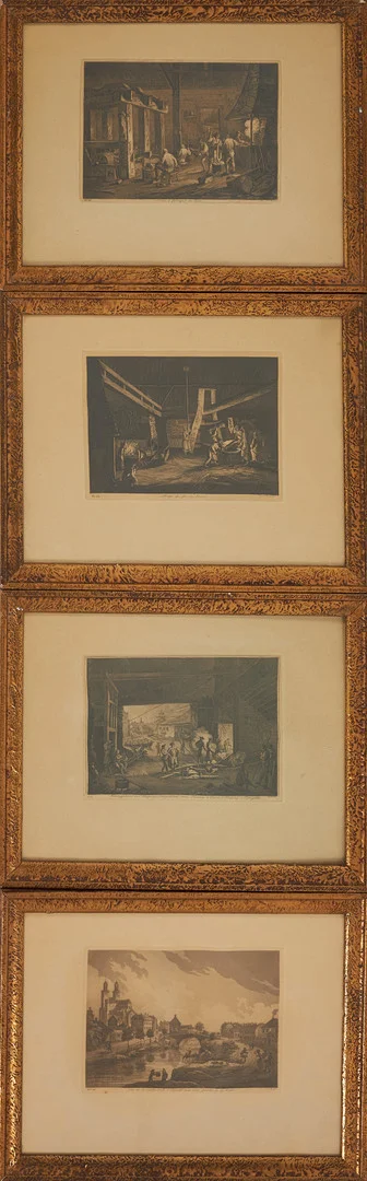 JOHAN FREDRIK MARTIN. EFTER. Etsningar, 4 st, motiv ur "Svenska Vyer". — Engravings & Prints — Stockholms Auktionsverk Sickla