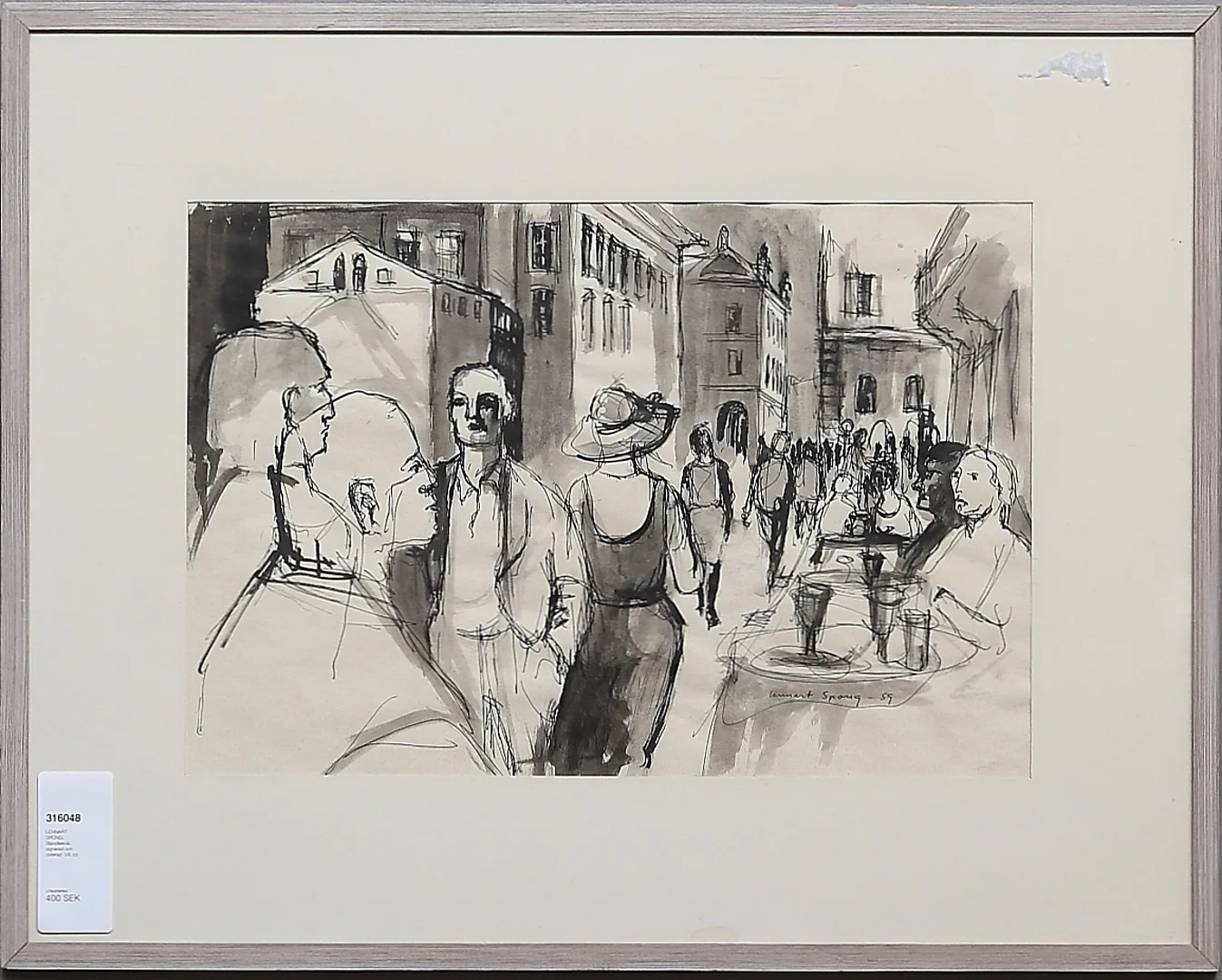 LENNART SPONG. Blandteknik, signerad och daterad -59. — Paintings — Gomér & Andersson Linköping