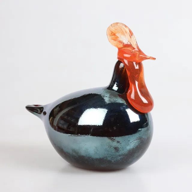OIVA TOIKKA. Fågel, glas, Nuutajärvi, Finland.