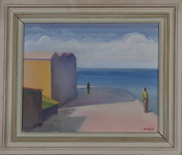 PAUL LAGER. "Mot havet", olja på duk, signerad och daterad 1950.