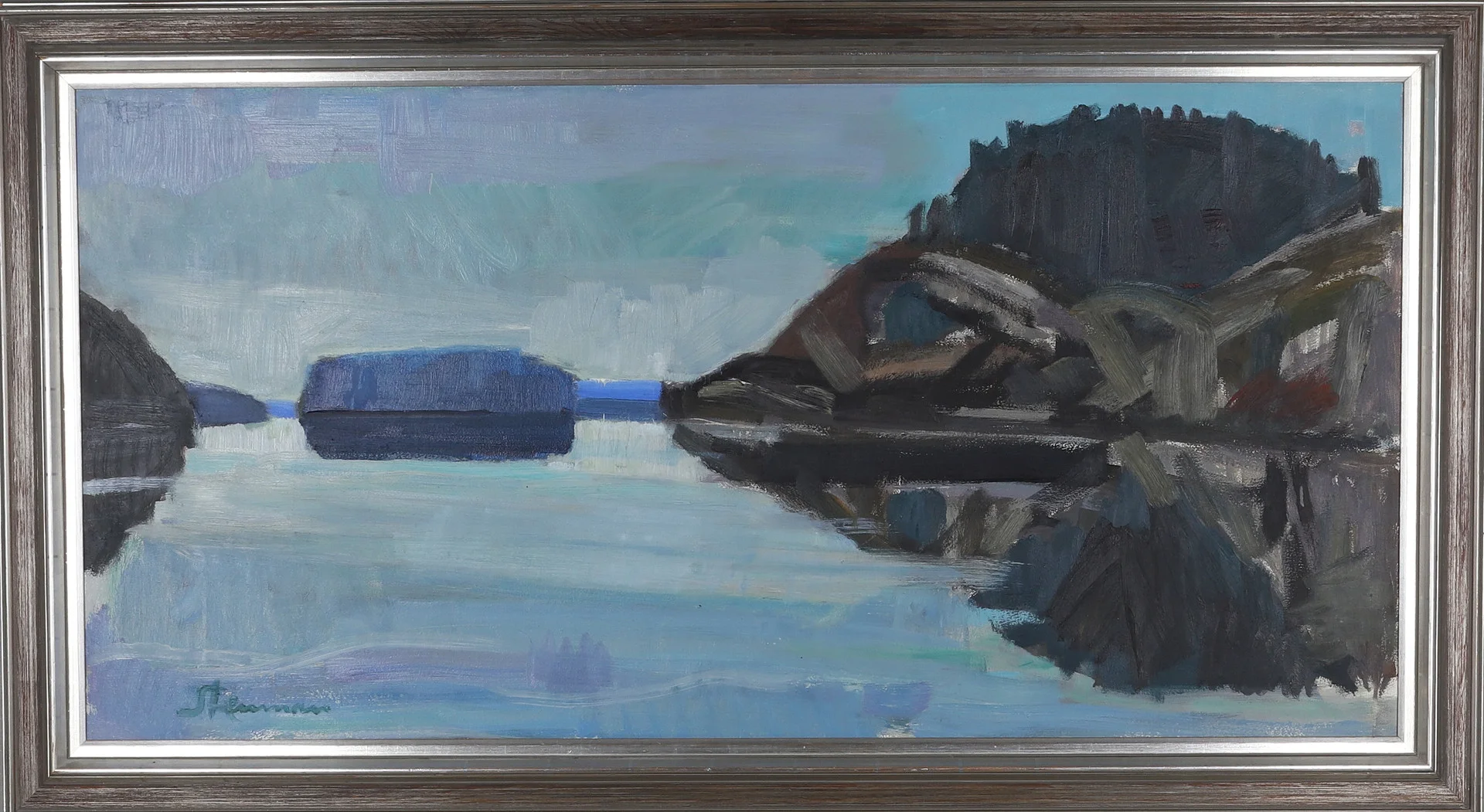MARTIN STENMAN. Olja på pannå, kustlandskap, signerad. — Paintings — Gomér & Andersson Norrköping