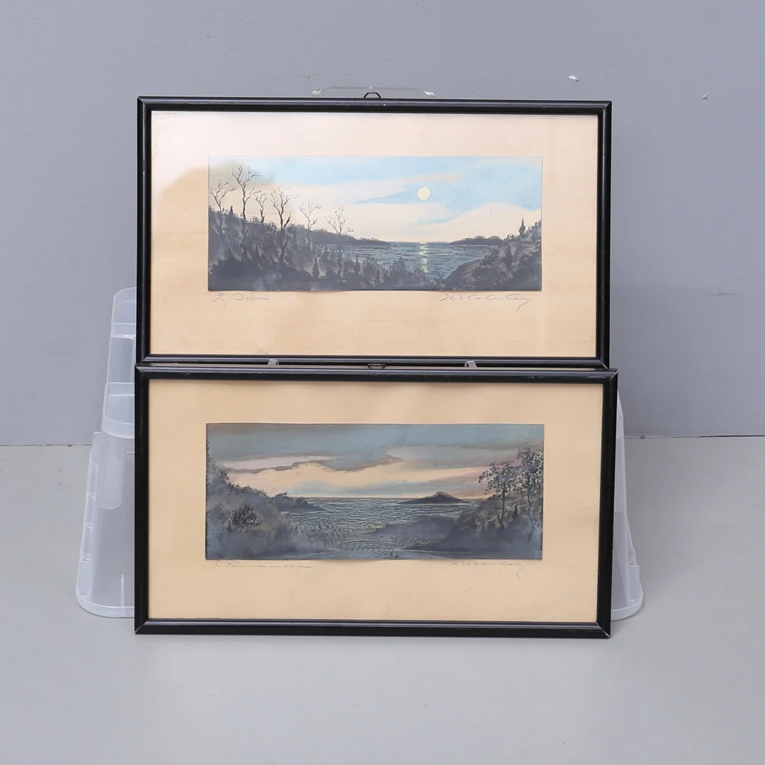 OIDENTIFIERAD KONSTNÄR. Akvareller 2st, Signerade. — Paintings — Auktionshuset Thelin & Johansson