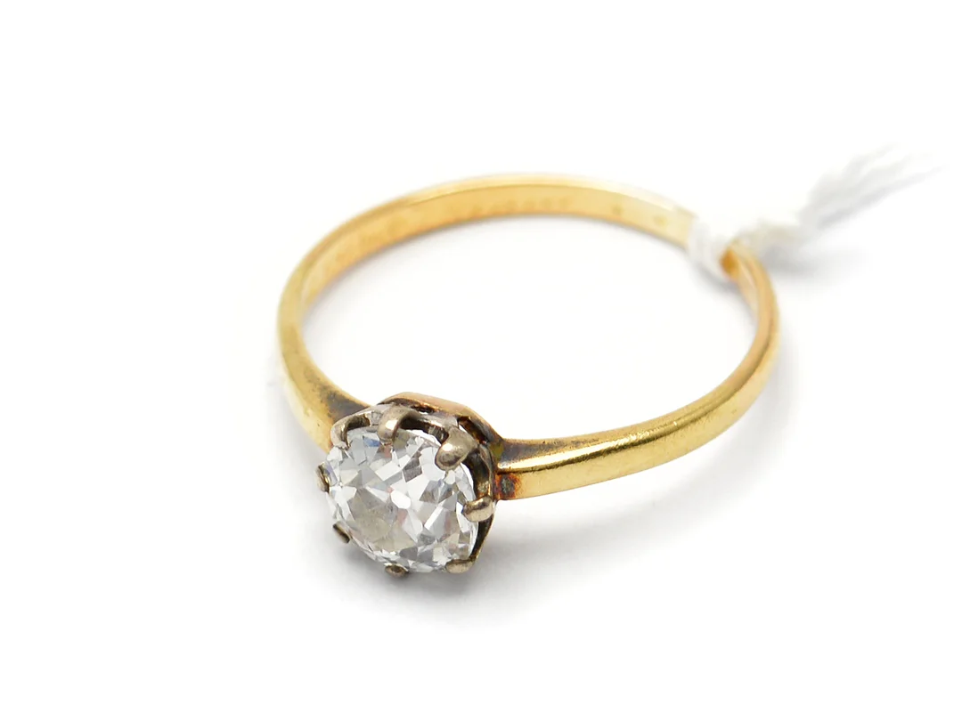 Ring 18K 1,8g Ø16½ med diamant ca0,75ct, äldre slipning — Smycken/Ring — Kaplans