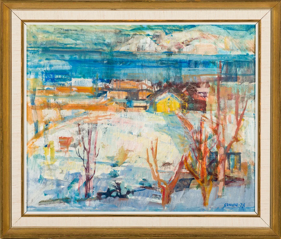 Convad, Annalise — "Vinterdag, Gannsfjord" 1978 — Kunst/Maleri — Blomqvist