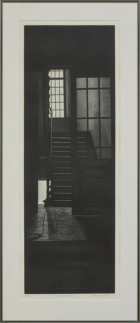 JUKKA VÄNTTINEN. "Den första dagen", mezzotint, signerad och numrerad 15/100. — Engravings & Prints — Göteborgs Auktionsverk