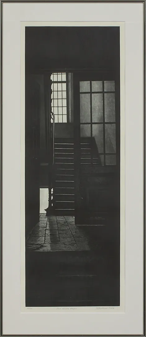 JUKKA VÄNTTINEN. "Den första dagen", mezzotint, signerad och numrerad 15/100.