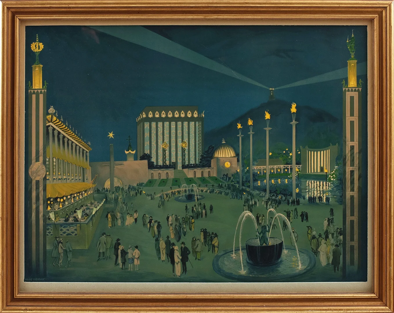 ALFRED PROESSDORF. EFTER. "Jubileumsutställningen i Göteborg 1923", grafiskt blad, signerad i trycket. — Engravings & Prints — Göteborgs Auktionsverk