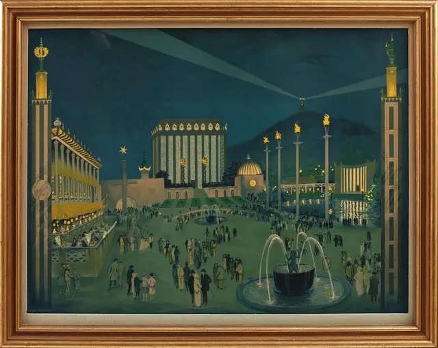 ALFRED PROESSDORF. EFTER. "Jubileumsutställningen i Göteborg 1923", grafiskt blad, signerad i trycket.