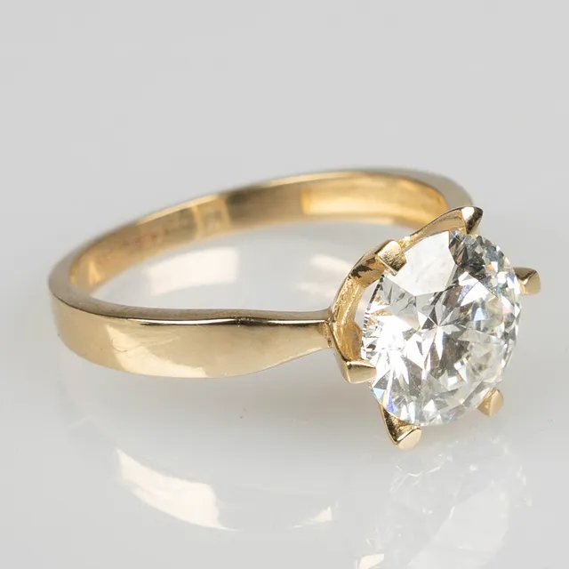 ENSTENSRING, Guld 14K, Diamant om 2,42 ct.