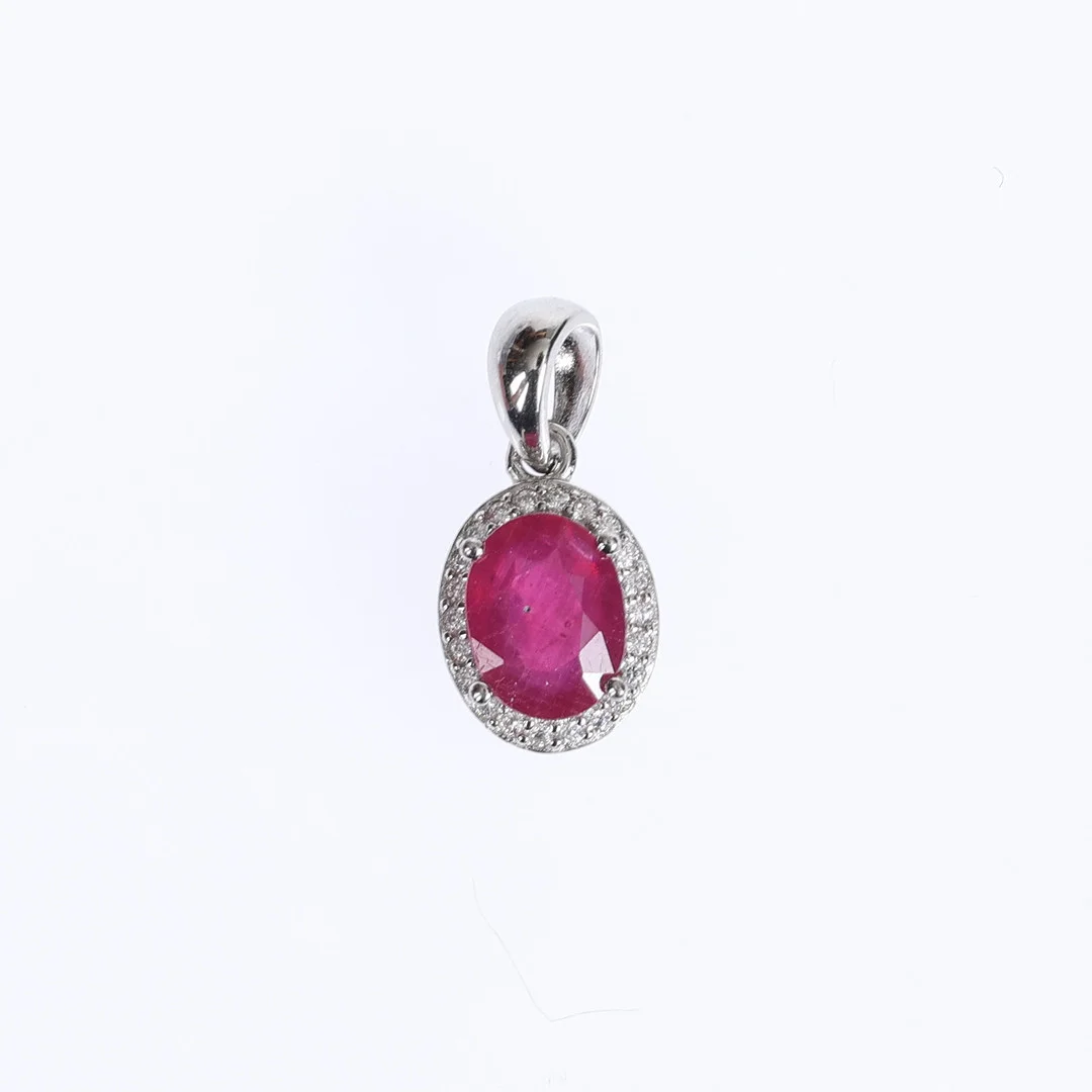 HÄNGE, Sterling silver, Rubin, Cubic zirkoner. — Brooches & Pendants — Garpenhus Auktioner