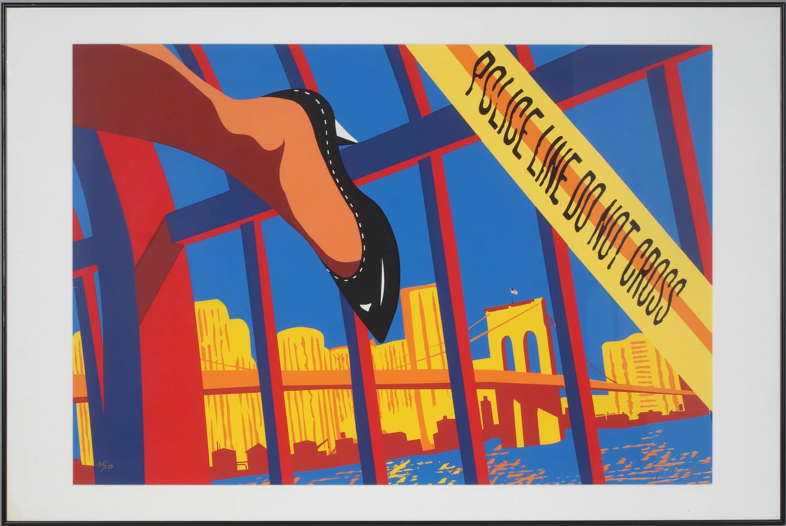 RICHARD RYAN. "Police line do not cross", färgserigrafi, signerad och numrerad 136/250. — Engravings & Prints — Stadsauktion Sundsvall