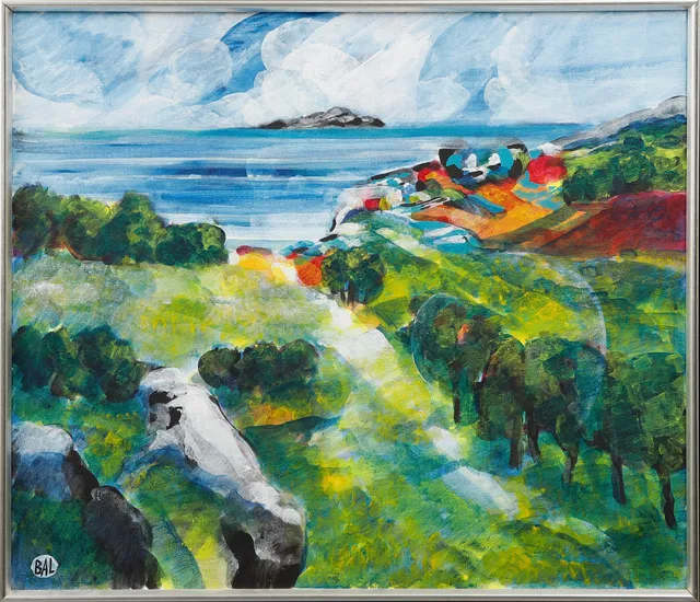 BENGT ARNE LINDEROS. Kustlandskap, olja på duk, signerad.