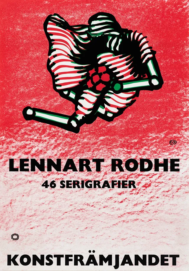 LENNART RODHE. Utställningsaffisch, "46 serigrafier", Konstfrämjandet.