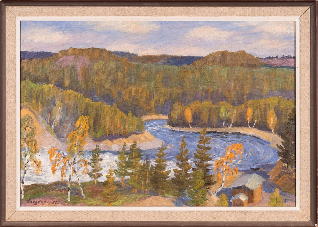 IVAN BERGDAHL. Landskapsmotiv, olja på duk. — Paintings — Norrlands Auktionsverk