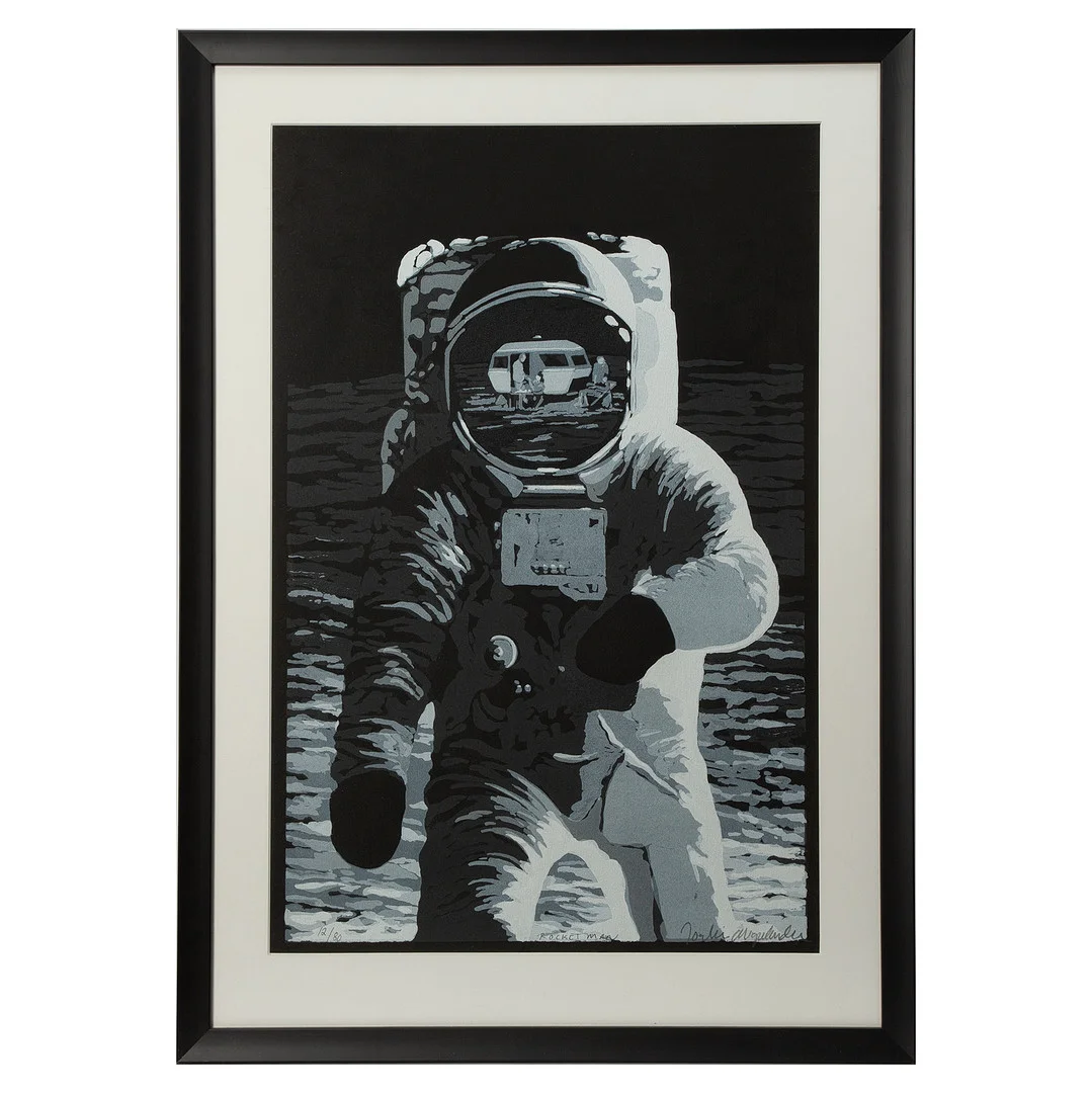 JOAKIM ALLGULANDER. Screentryck, " Rocket man", signerat och numrerat. — Engravings & Prints — Stockholms Auktionsverk Göteborg