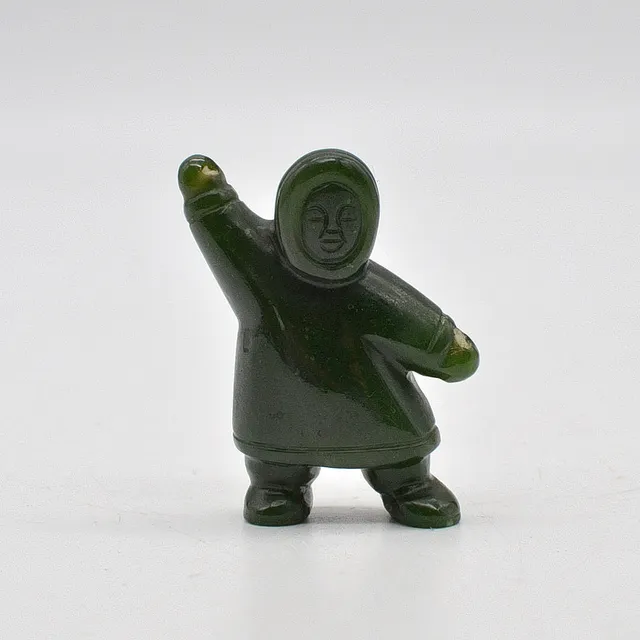 MINIATURSKULPTUR AUS JADE, "INUIT", HANDGEMACHT, VINTAGE UM 1970ER.