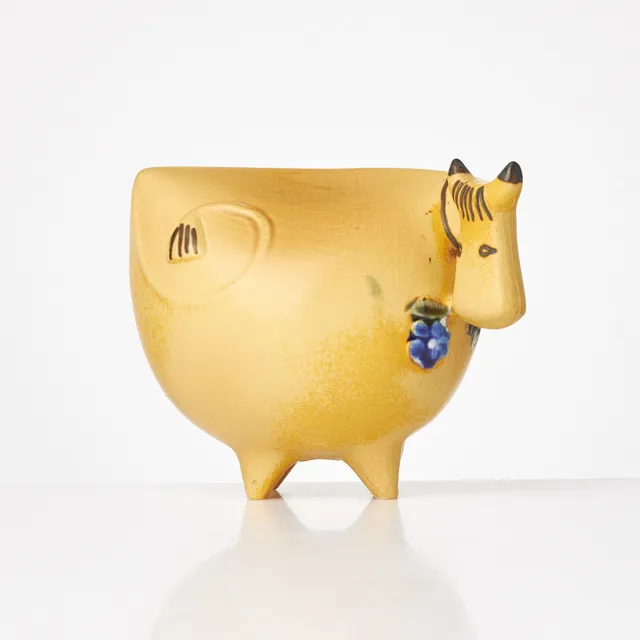 LISA LARSON. Figurin, ko, ur serien "Stora zoo", stengods, Gustavsberg.