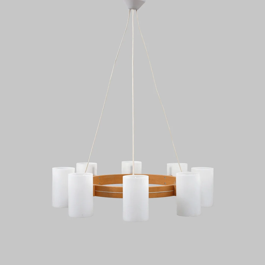 ÖSTEN KRISTIANSSON. Takkrona, "Cylinder Ringkrona", modell 587, Luxus, Vittsjö, formgiven 1965. — Ceiling lights — Göteborgs Auktionsverk
