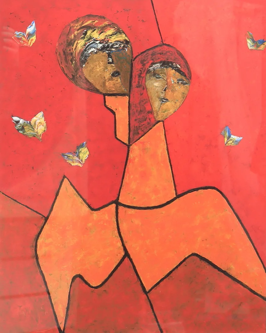 LAJOS FLESSER. "One or the other way". Blandteknik. — Paintings — Auktionshuset Thelin & Johansson