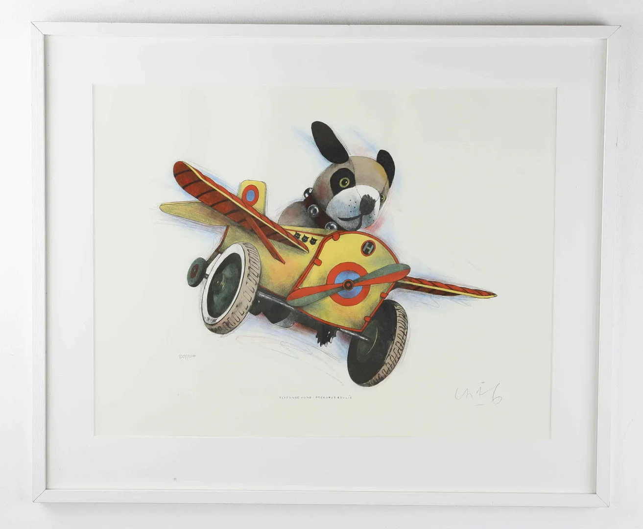 LASSE ÅBERG. "Flygande Hund", färglitografi ur mappen "Fauna", signerad och numrerad. — Engravings & Prints — Hälsinglands Auktionsverk