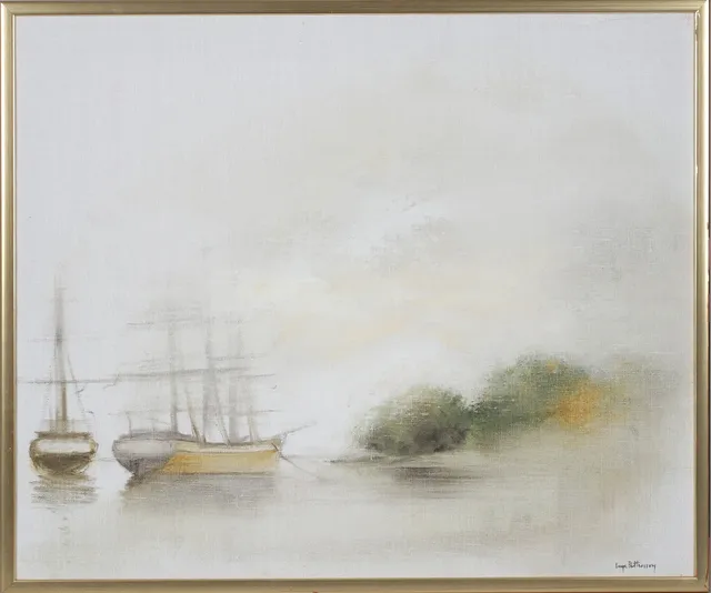 INGE PETTERSSON. Segelfartyg, olja på duk, signerad.