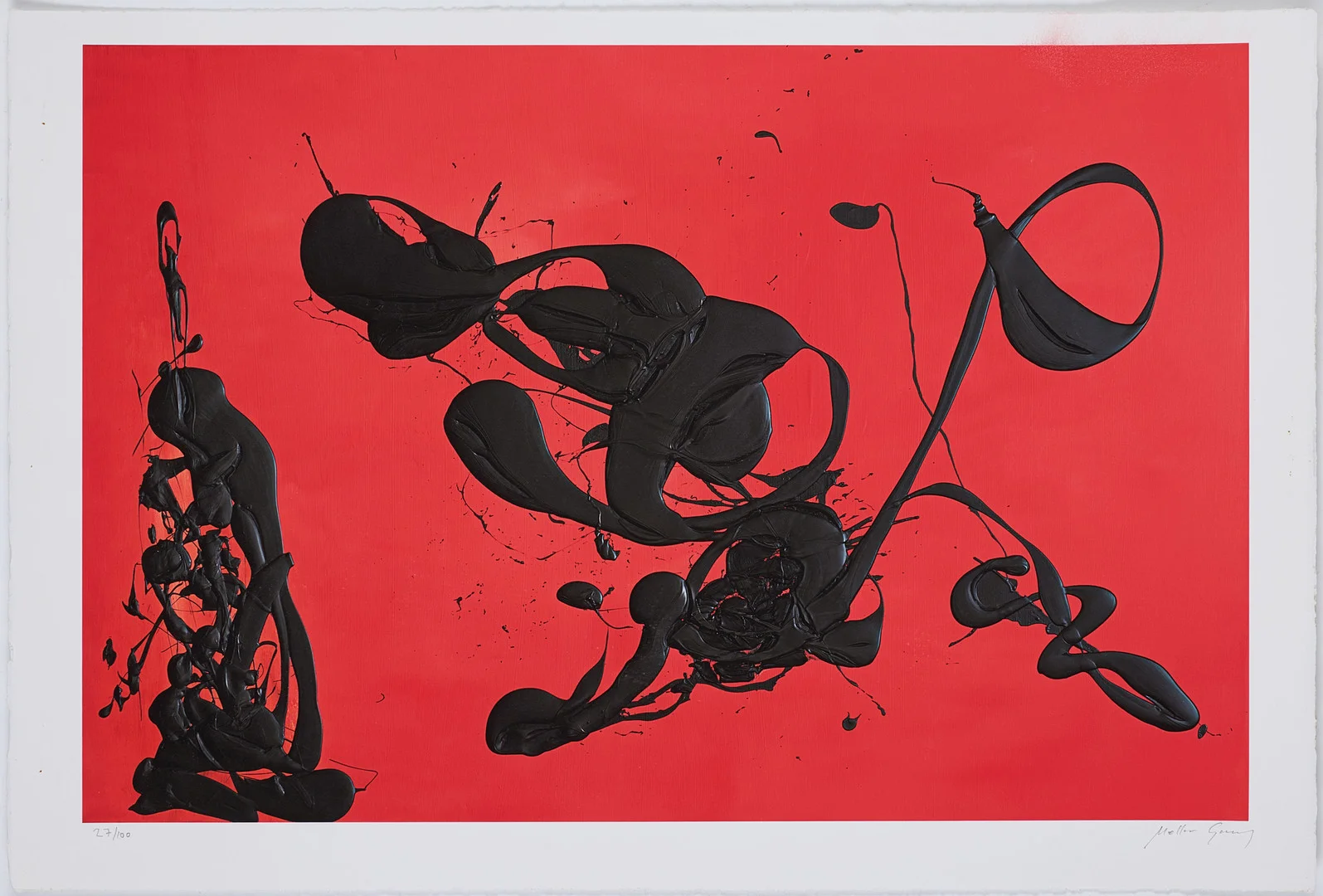 MELKER GARAY. Abstrakt komposition, litografi, signerad och numrerad 27/100. — Engravings & Prints — Stockholms Auktionsverk Sickla