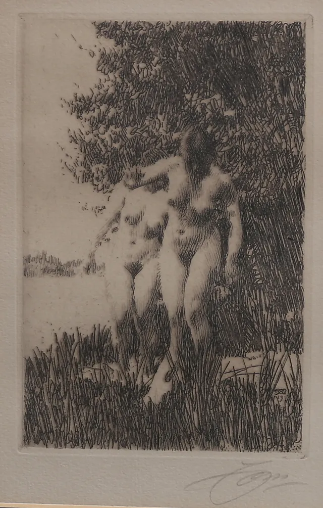 ANDERS ZORN. "Al", etsning, signerad.