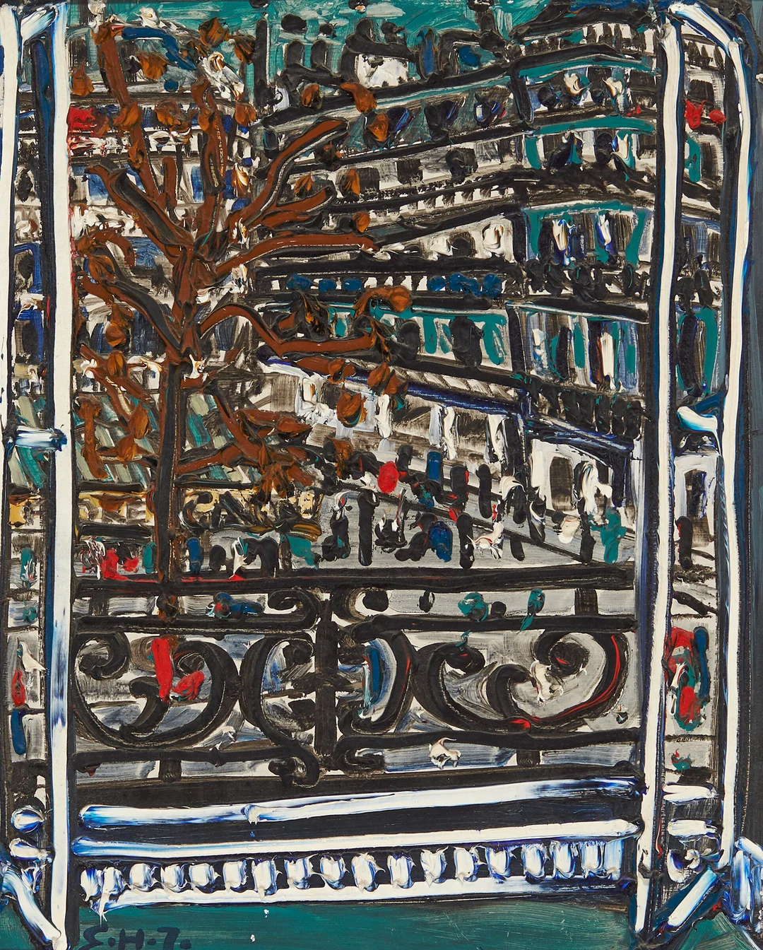 Johannessen, Erik Harry — "Saint Germain De Prés" Paris 1955 — Kunst/Maleri — Blomqvist