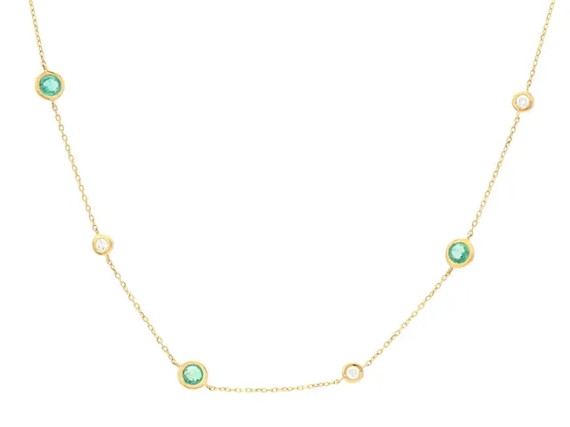 COLLIER, 18K guld, smaragder 0,60 ctv, briljantslipade diamanter 0,16 ctv, ca W/VS-SI, längd 46 cm, vikt 2,3 g.