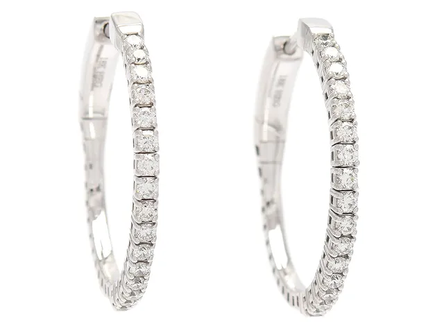 ÖRHÄNGEN, 18K vitguld, 32 briljantslipade diamanter ca 0,75 ctv, ca F-G/VVS-VS, flexmodell, vikt 6,5 g.