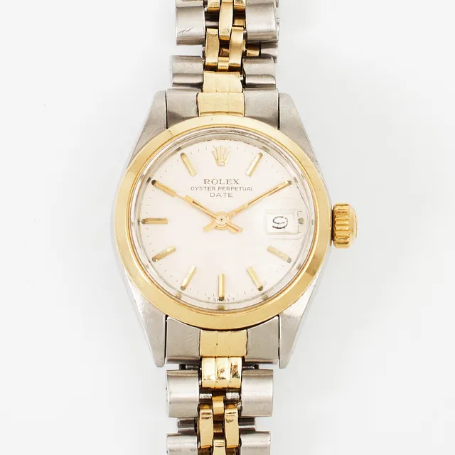 ROLEX, damarmbandsur, Date, guld/stål, ca 1973.