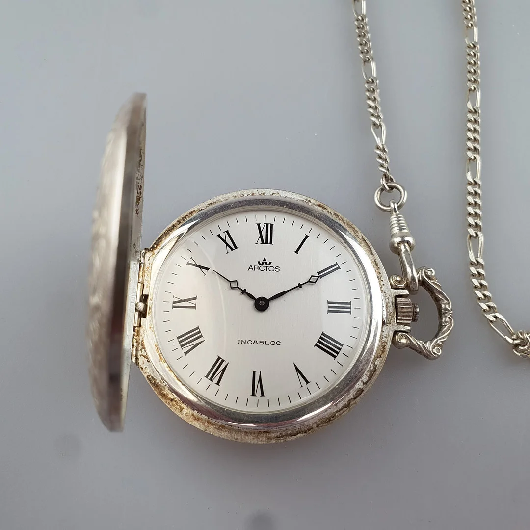 DAMENTASCHENUHR - Arctos, 835er Silbergehäuse. — Pocket & Stop Watches — Auktionshaus Blank