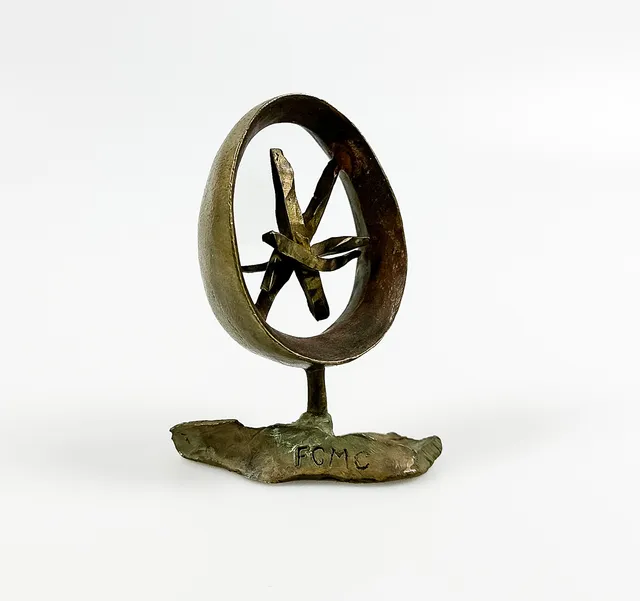 SKULPTUR, mässing, "FCMC", Bargallo.