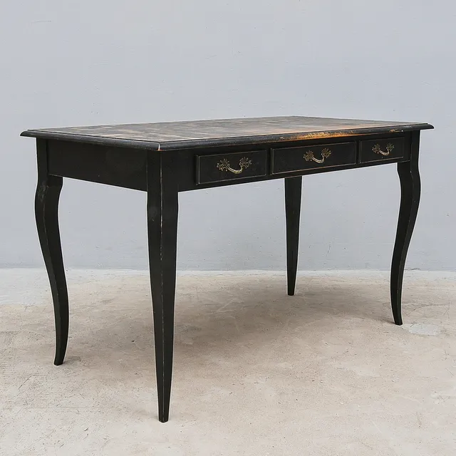 SKRIVBORD, Rokokostil, 3 lådor.