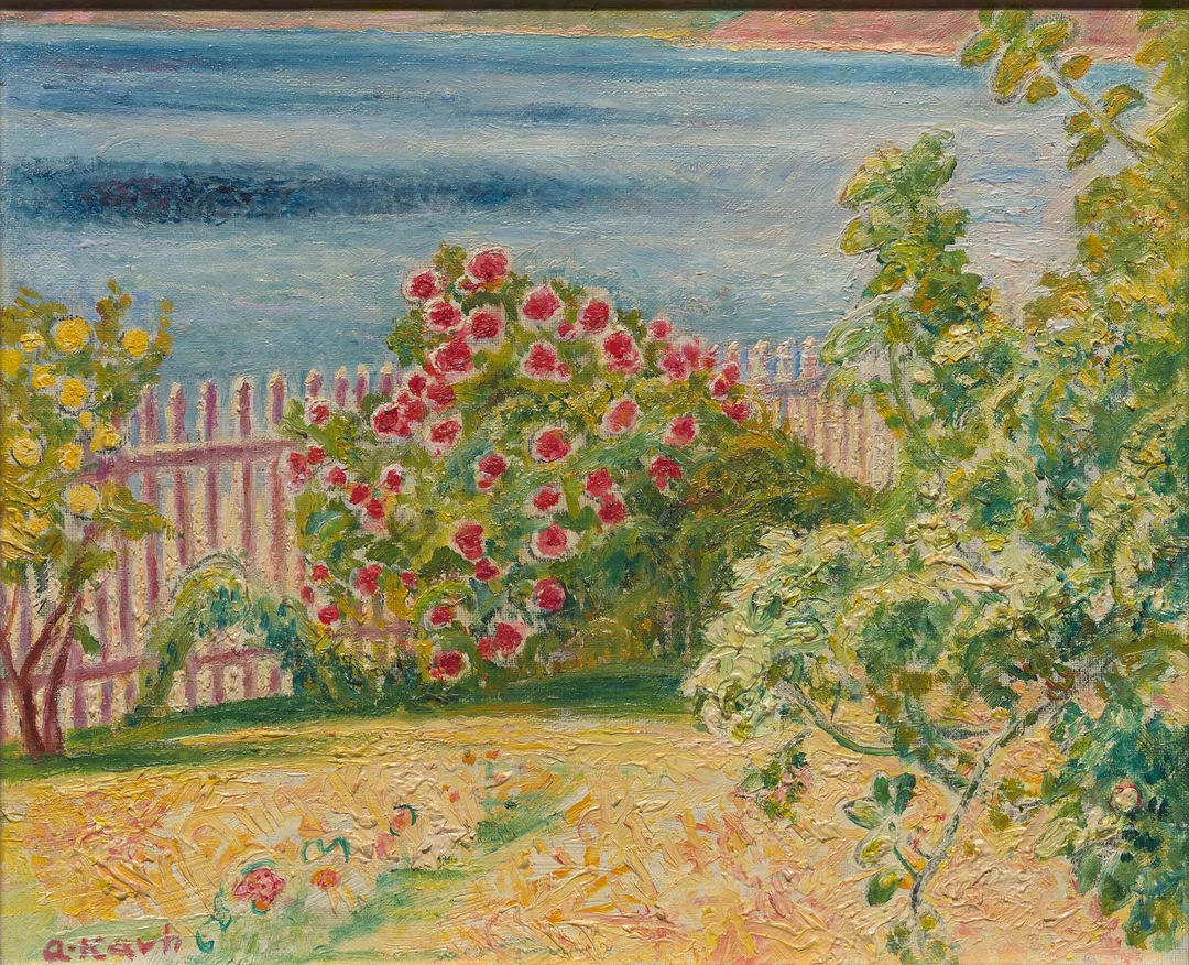 Kavli, Arne — Fra hagen på Rønnes — Kunst/Maleri — Blomqvist