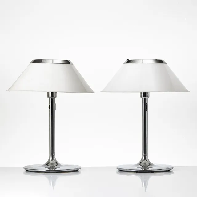 PER SUNDSTEDT. "Mars", bordslampor, 1 par, Ateljé Lyktan, Åhus, 1970-tal.