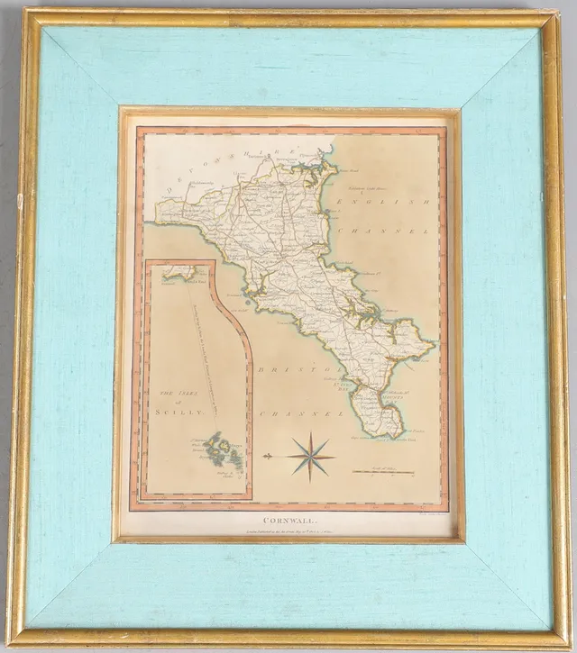 J. WILKES. A Map of Cornwall, 1802.