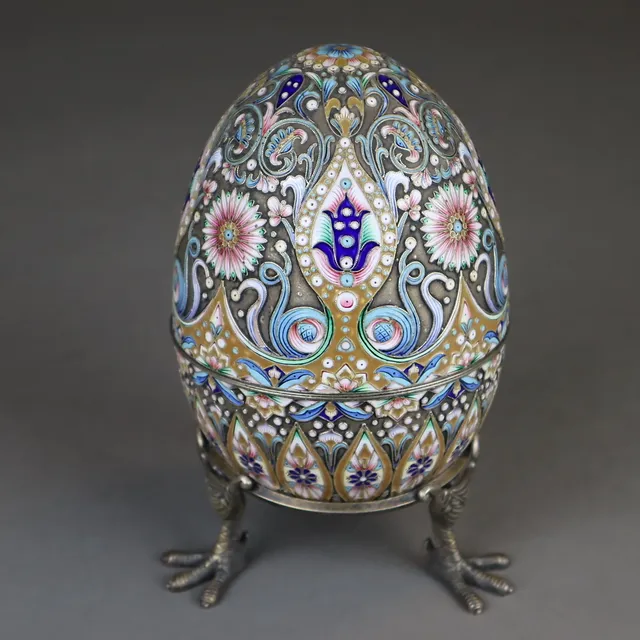 Großes CLOISONNÉ-PRUNKEI - Russland, Moskau 1908-1917.