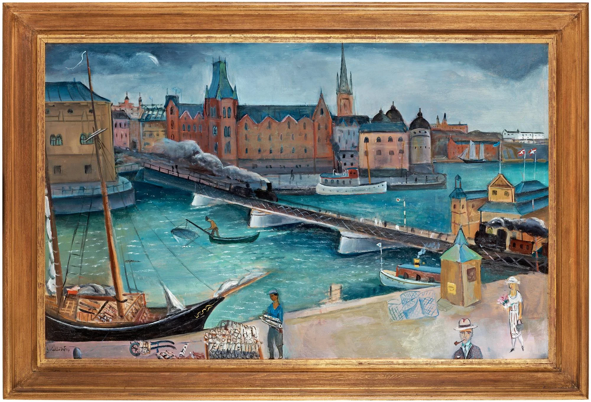 Eric Hallström, "Tegelbacken" ("Järnvägsbron, Tegelbacken"). — Bukowskis
