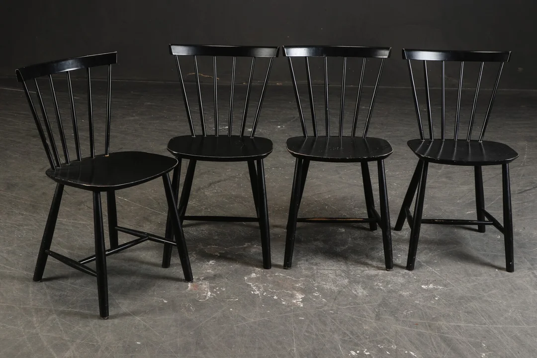 Poul M. Volther for FDB Møbler. Sæt på fire tremmestole af bøgetræ, model 'J46' (4) — Furniture/Chairs — Lauritz