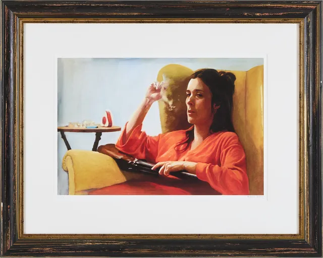 KARIN BROOS. "Tiduret", giclée, signerad och numrerad 41/90.