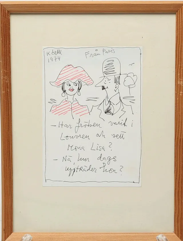 KAR DE MUMMA. TECKNING, signerad, 1974.