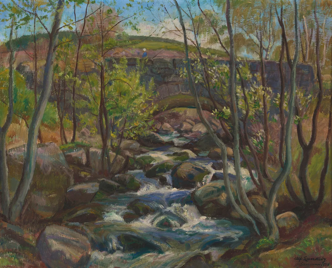 Lundeby, Alf — "Vår i Åretta - Lillehammer" 1935 — Kunst/Maleri — Blomqvist