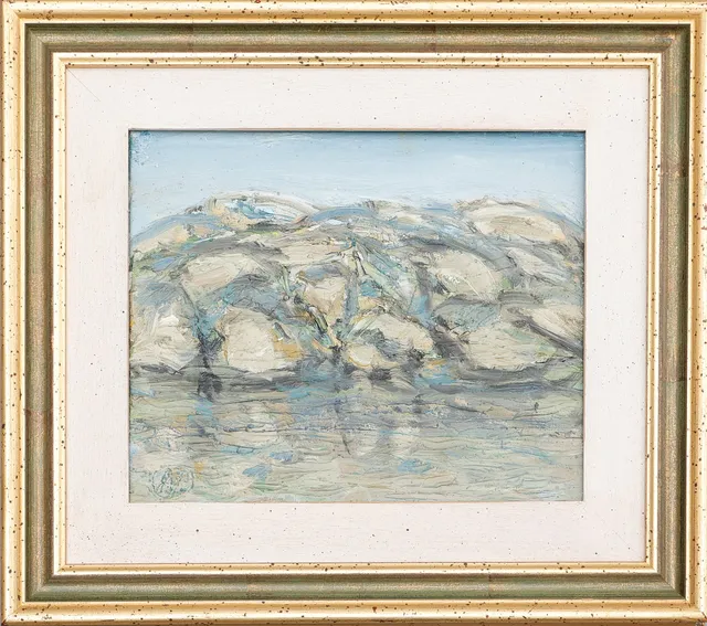 NILS OLSSON. Olja på duk, signerad,motiv från Bohuslän.