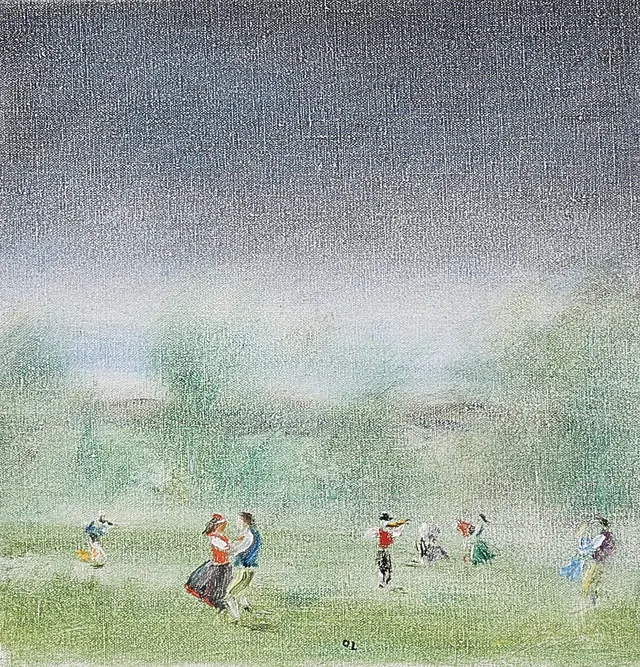 OLLE LINDGREN. Oljemålning, Monogramsignerad, -80.