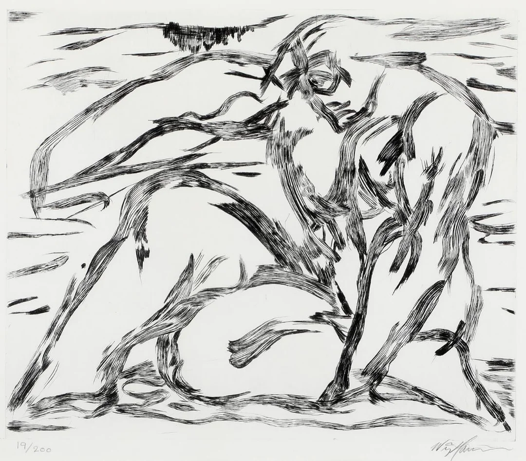 Figures. Signed Wiig Hansen, 19/200. Etching. Visible size 43×49.5 cm. — Modern Prints/Modern art — Bruun Rasmussen