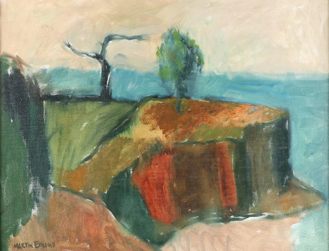 MARTIN EMOND. Oljemålning på duk. "Klippa". Signerad. — Paintings — Skånes Auktionsverk