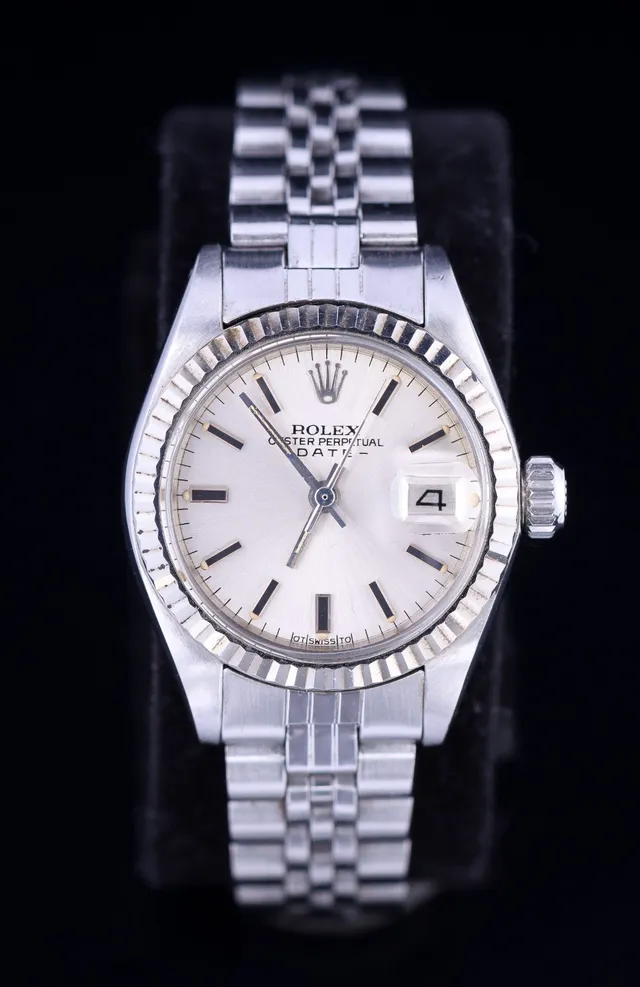 Vintage Rolex Oyster Perpetual Date ladies wristwatch in steel and 18 kt gold