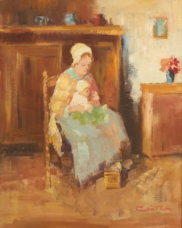 NICOLAI COSTER. Olja på duk, signerad.