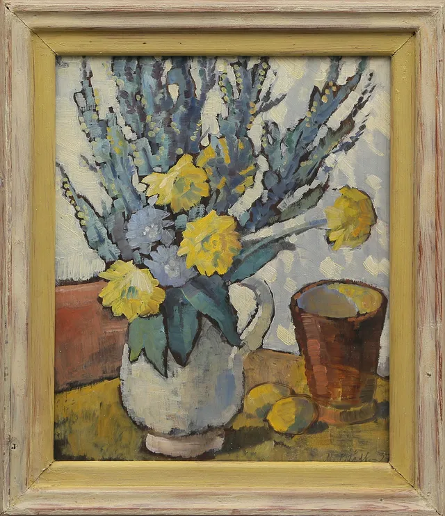 MAJA BÅÅTH. OLJA på pannå, signerad, 1937.